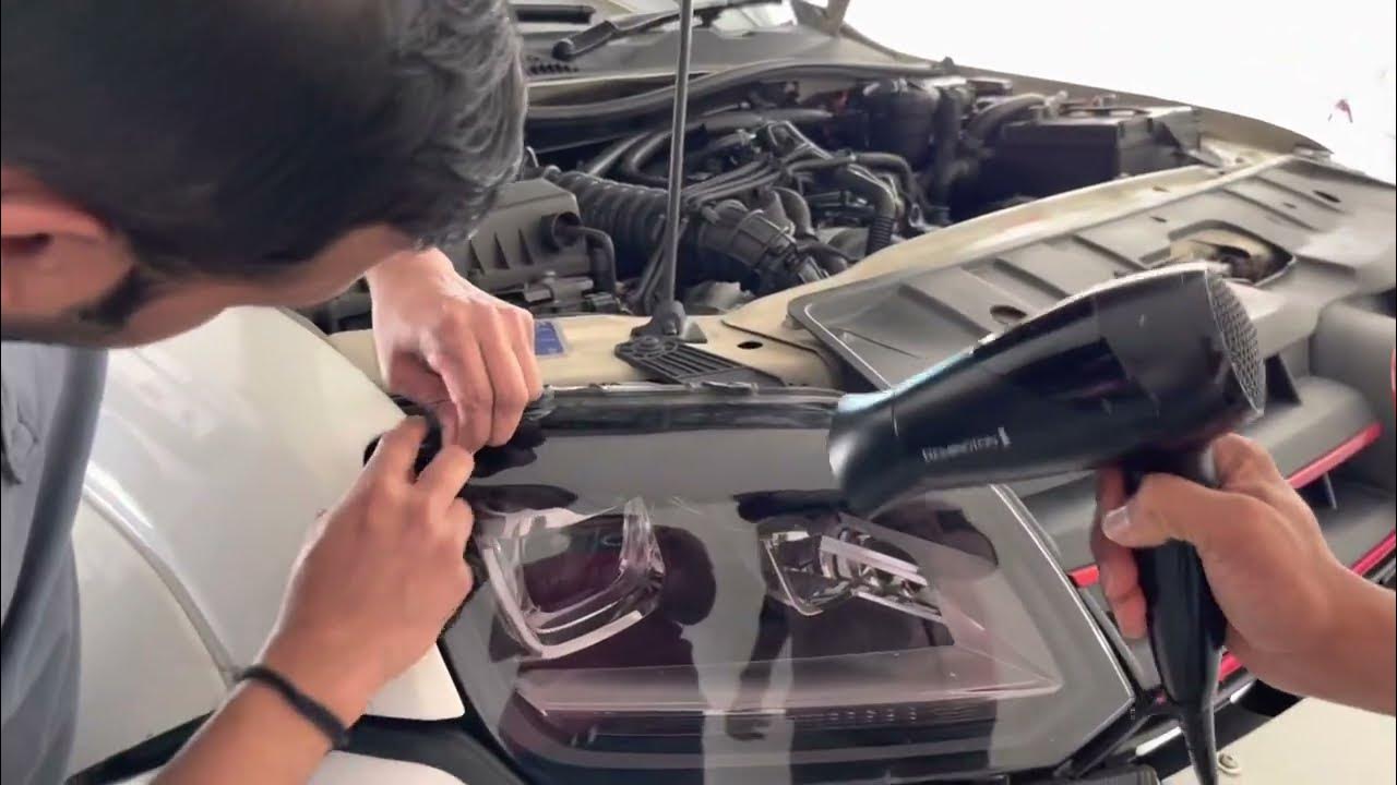 How to remove the headlight tint using a hair dryer YouTube
