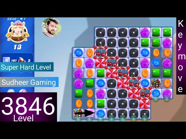 Candy crush saga level 3846। No boosters।Super Hard level 