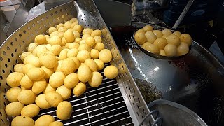 台灣街頭美食-地瓜球QQ蛋最愛的夜市美食之一Taiwanese ... 