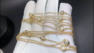Tiffany Elsa Peretti Diamonds by the Yard Sprinkle 18k Yellow Gold Necklace