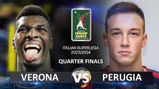 Quarter Finals of Italian Volleyball SuperLega 2023/2024 | Verona vs Perugia