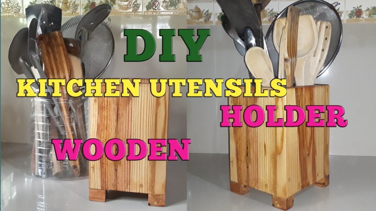 How to Make a Wood Striped Utensil Holder - A Beautiful Mess