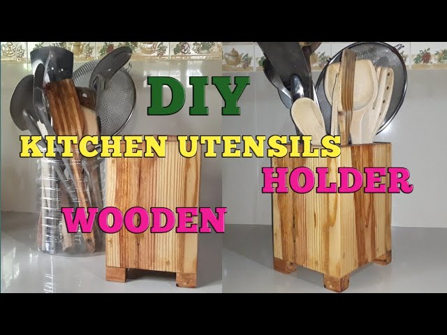 How to Make a Wood Striped Utensil Holder - A Beautiful Mess