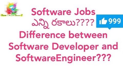 Types of software jobs in telugu | difference between software Developer and Software Engineer