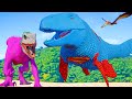 Red Color Duo Pink T-REX Superman Mosasaurus,Joker, Godzilla in this relentless dinosaur battle!
