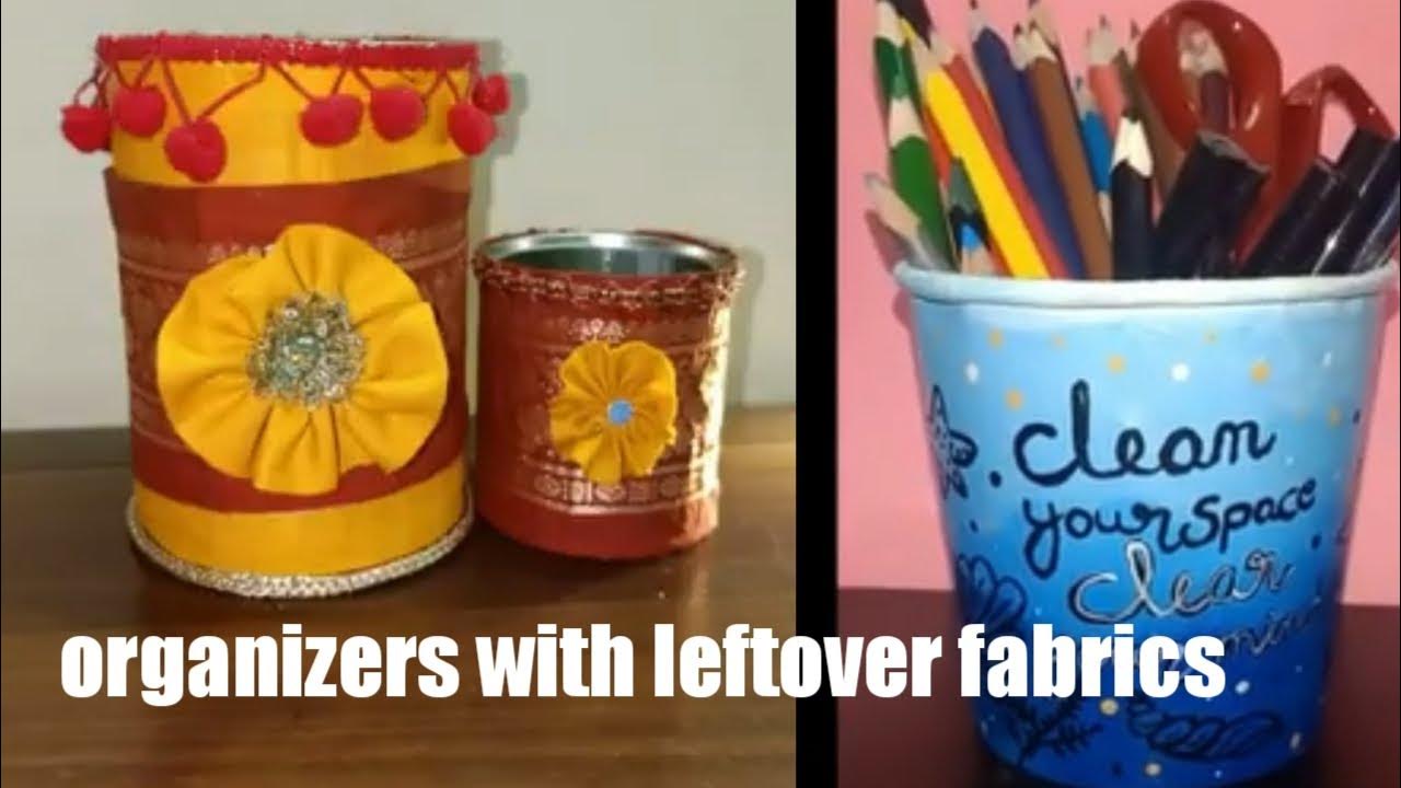 organizers from old clothes,food containers/use as planter,pen,pencil