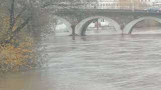 Desbordamiento del río urumea a su paso por Hernani