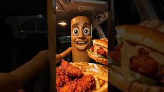 Tung Tung Tung Sahur DESTROYS Nashville Hot Chicken 🪵🍗 Car Mukbang ASMR
