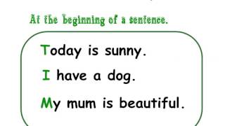 Capitalization for first and second grade students.
