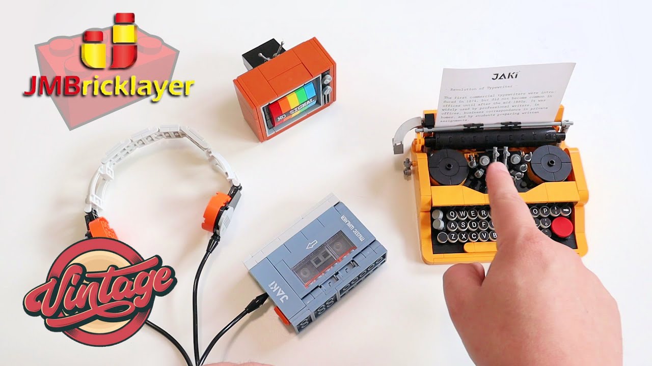 Set Di Mattoncini JMBricklayer 3 In 1: TV Retrò, Macchina Da Scrivere E Walkman, Modelli Da Collezione Per Adulti - 2