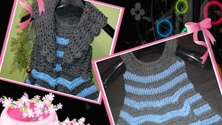 كروشيه فستان بالبوليرو لطفلة بأى مقاس  | ج 1 Crochet Baby Dress with  bolero # كولكشن collection #