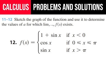 12. Sketch the graph of the function f and use it to determine the values of a for which lim(x→a)