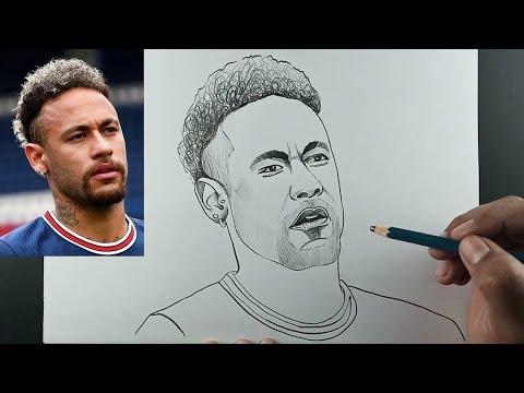 How to Draw Neymar Jr | Neymar PSG Football Player, pencil Sketch - YouTube