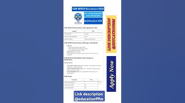 ✅ Chandigarh CSIR-IMTECH Recruitment 2025:👇https://tinyurl.com/33nurjtp#yt#csir#job