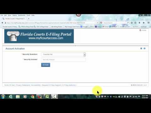 Florida Courts E-Filing Portal - Account Activation