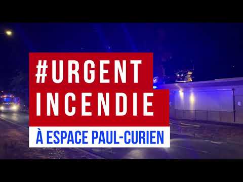Incendie à l'Espace  Paul Curien à les Mureaux (Yvelines)