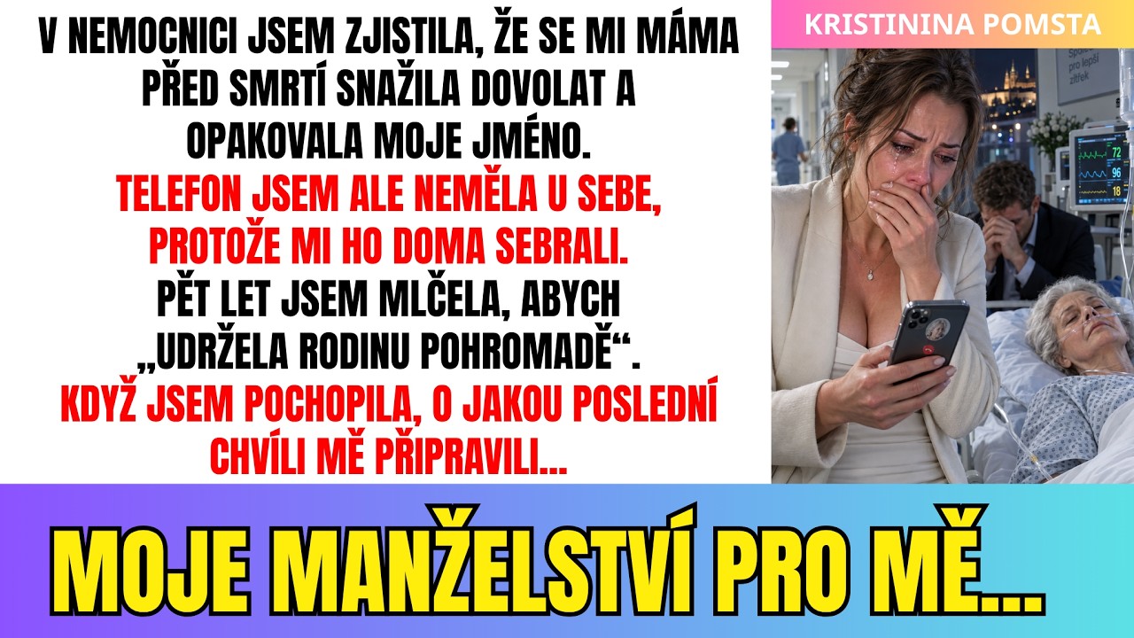 Ve dvě ráno mi zavolal bratr, že máma zemřela. Chtěla jsem jen sednout do auta a jet do nemocnice, ale Martin mě chytil za vlasy a hodil klíče do rohu. „Kam chceš jet uprostřed noci?“ zavrčel....