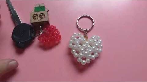 hướng dẫn làm móc khóa trái tim bằng hạt cườm p2