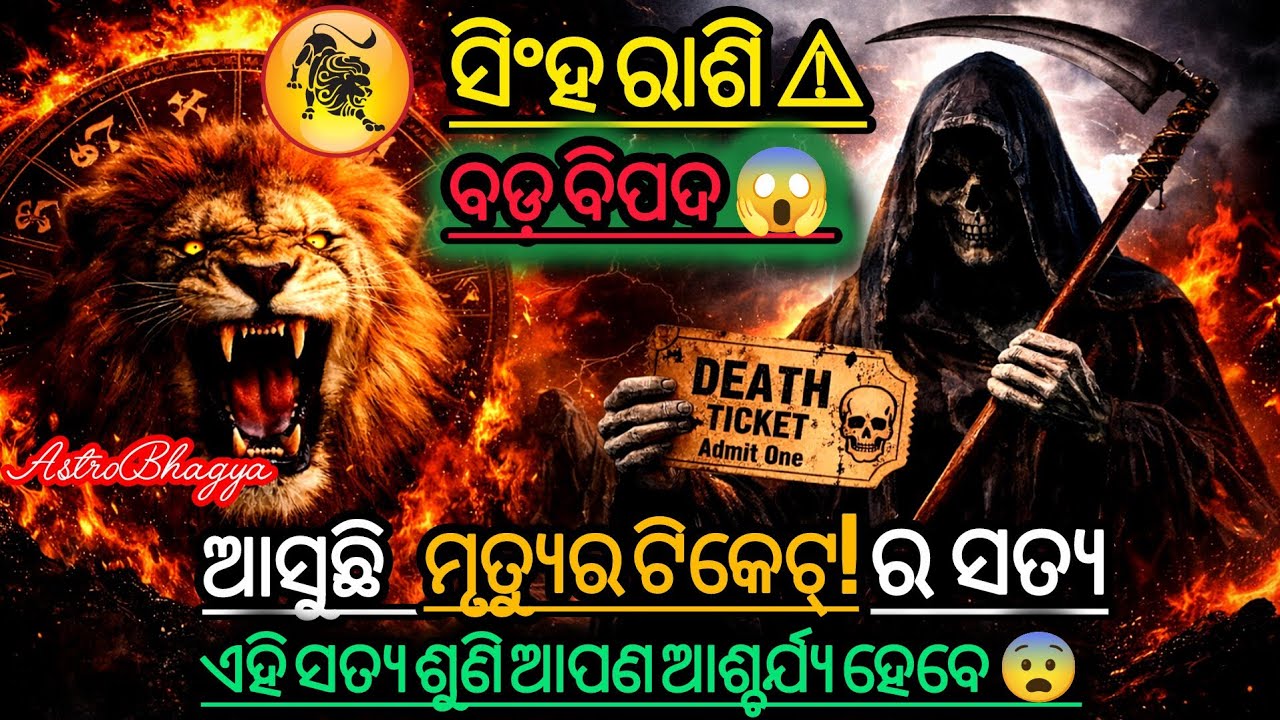 “ସିଂହ ରାଶି ସାବଧାନ! ⚠️ ଆସୁଛି ଭୟଙ୍କର ସମୟ – ‘ମୃତ୍ୟୁର ଟିକେଟ୍’ର ଭୟଙ୍କର ସତ୍ୟ ଖୋଲିଗଲା 😱#SinghaRashi