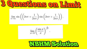 NBHM Solution || Three Very Good Conceptual Question From Limit ||