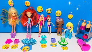 Emojilere Göre Winx Barbie Elsa Polly Pocket Lol Bebek Kıyafet Değiştirme En Güzel Kombin Kazanır