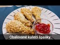 Pečené kuřecí špalíky obalované v kukuřičných lupíncích s kečupem - recept