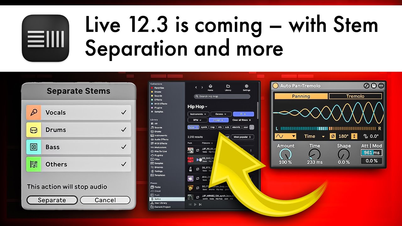 Testing Ableton Live 12.3 Beta (Stem Separation, Splice Integration, Bounce Groups, Tremelo)