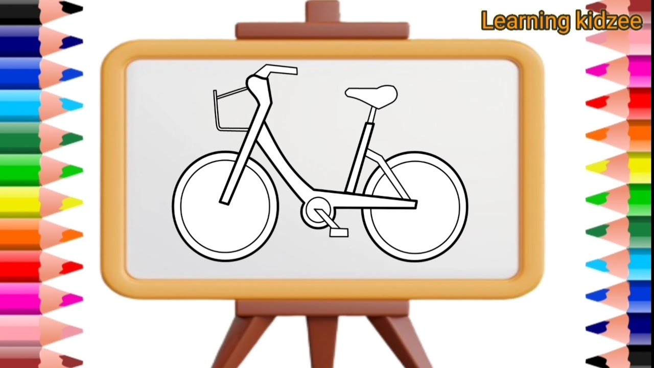 How To Draw A Bicycle BicycleVery Easy DrawFor Kids Bicycle Drawing