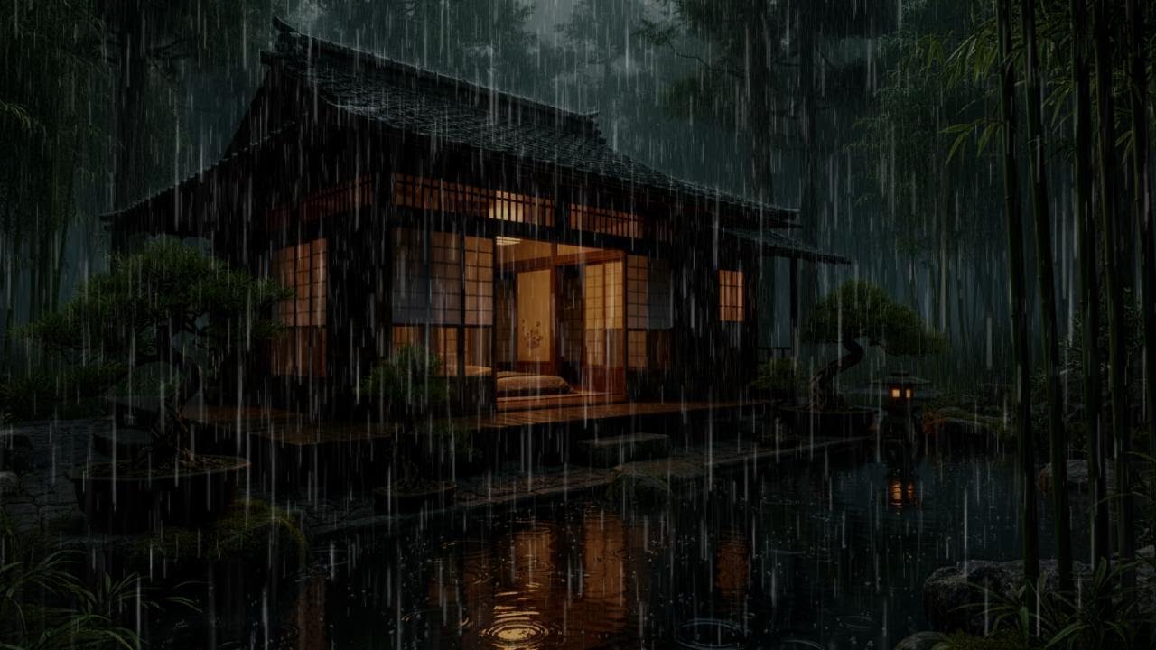 Chuva intensa no horizonte escuro 🌧️ ambiente sonoro perfeito para noites longas
