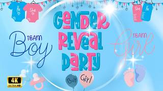 4K Gender Reveal Background 🔴 1 Hour Loop | Pink &amp; Blue Baby Shower Backdrop | No Music