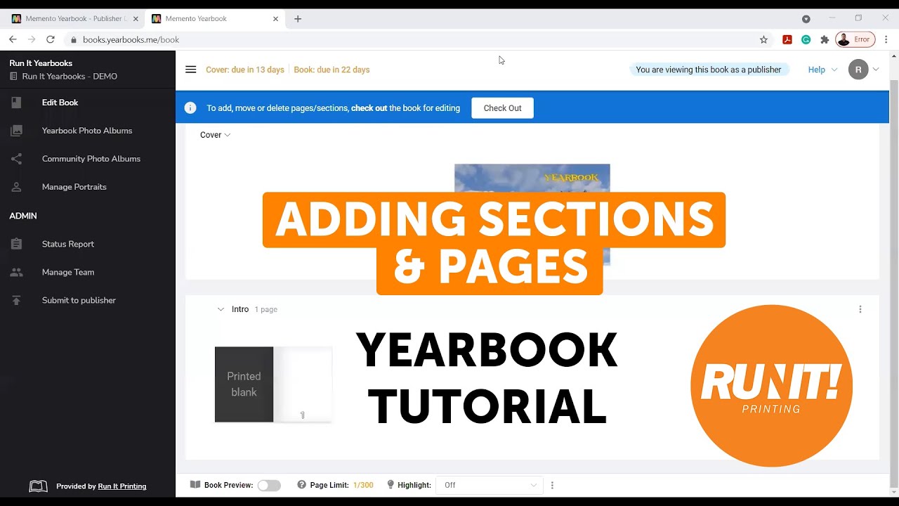 Adding Sections and Pages - Yearbooks - YouTube