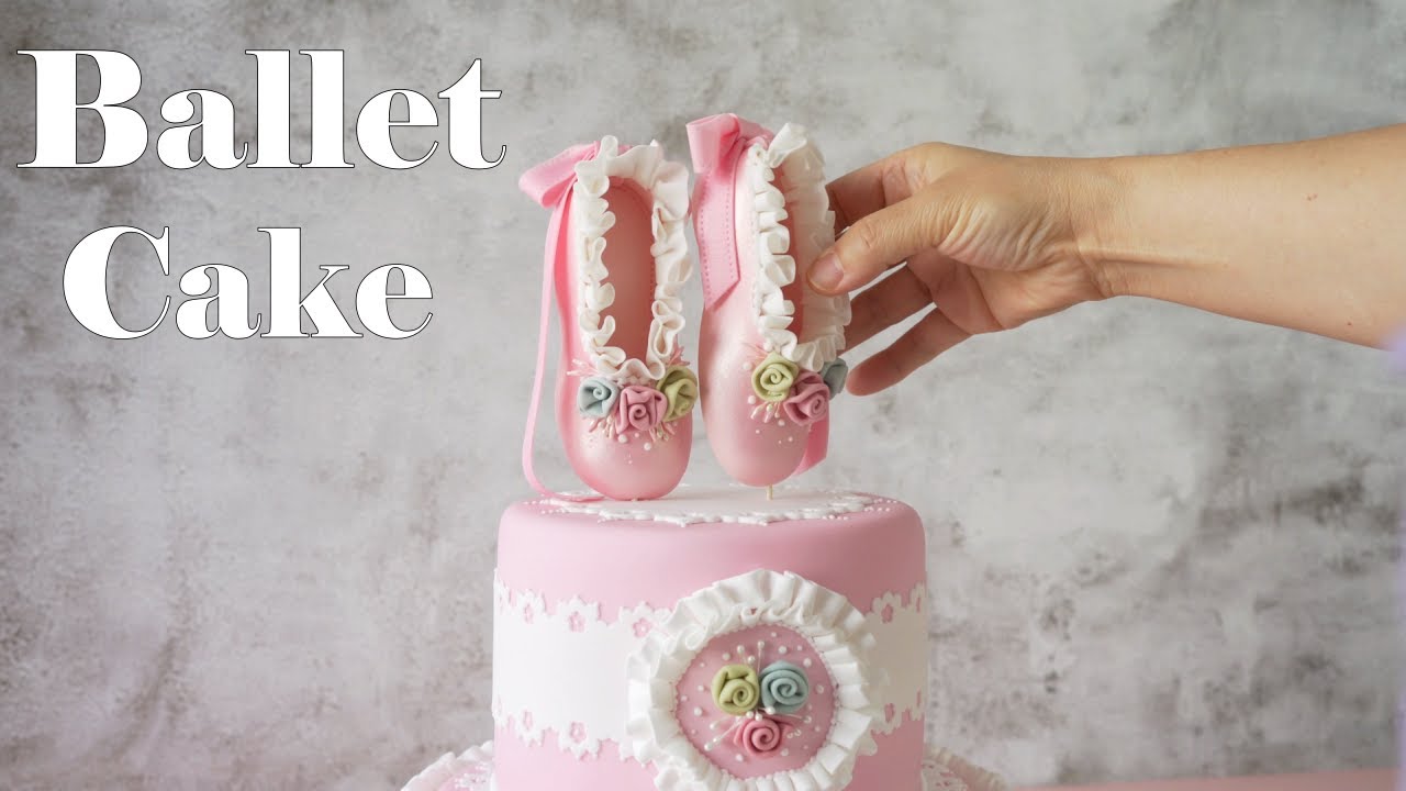 발레 슈즈 케이크 Beautiful Ballet Cake with Fondant Ballet Shoes Topper