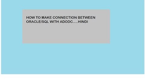 (Hindi)How to make connection between a table of SQL & Vb6 with ADODC..