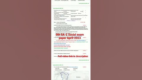 8th class SA-2 Social Studies exam paper April-2023 / 8th class SA-2 Social (S.S) exam model paper
