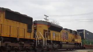 UP 7978 leads EMD trio on WB stacktrain