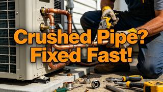 How to Fix Crushed AC Copper Line & Leaking Refrigerant | Step-by-Step HVAC