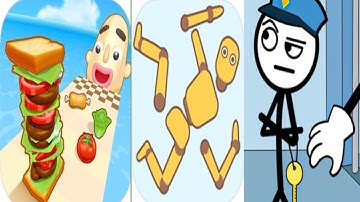 Sandwich runner Vs Ragdoll break Vs Thief puzzle gameplay Android!