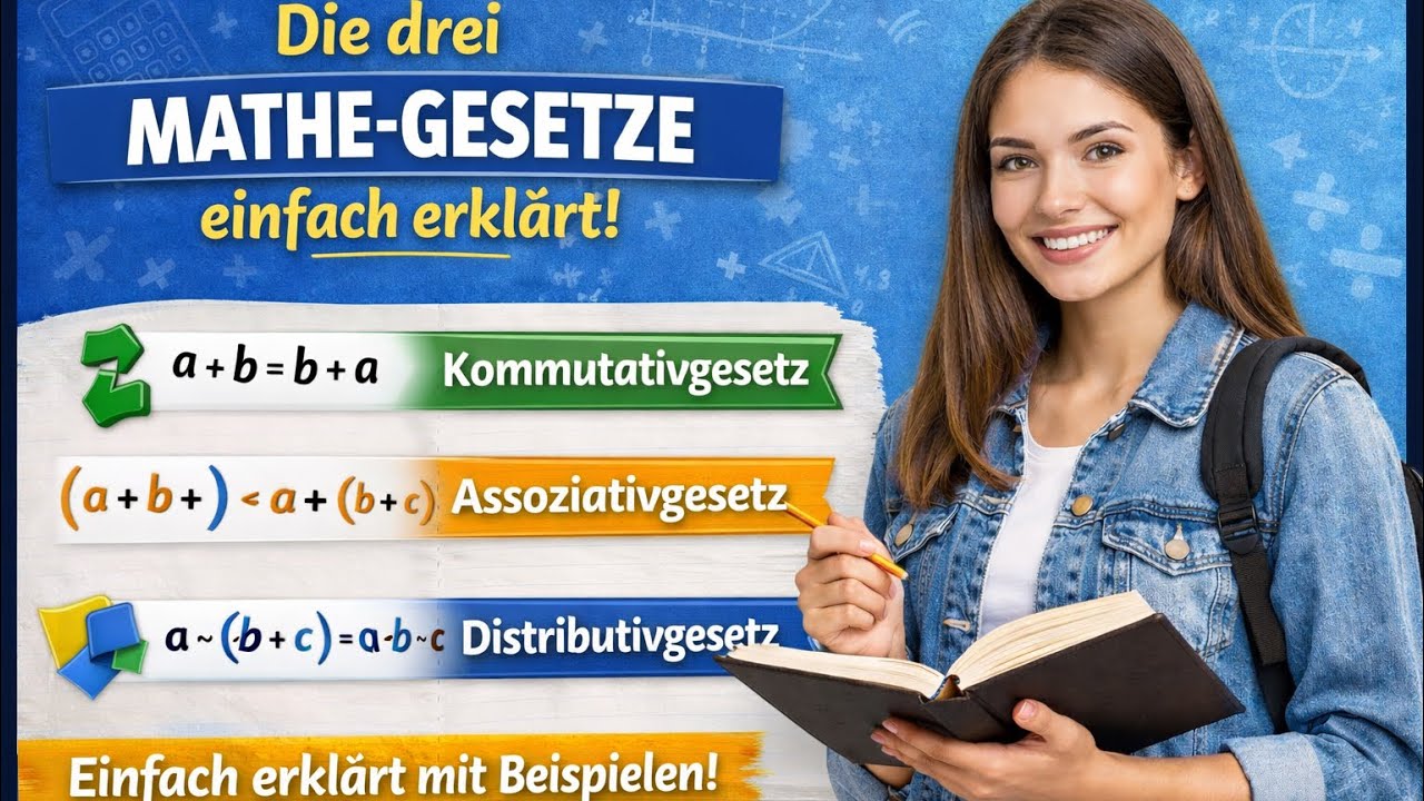 Kommutativ-, Assoziativ- & Distributivgesetz einfach erklärt | Mathe leicht gemacht 