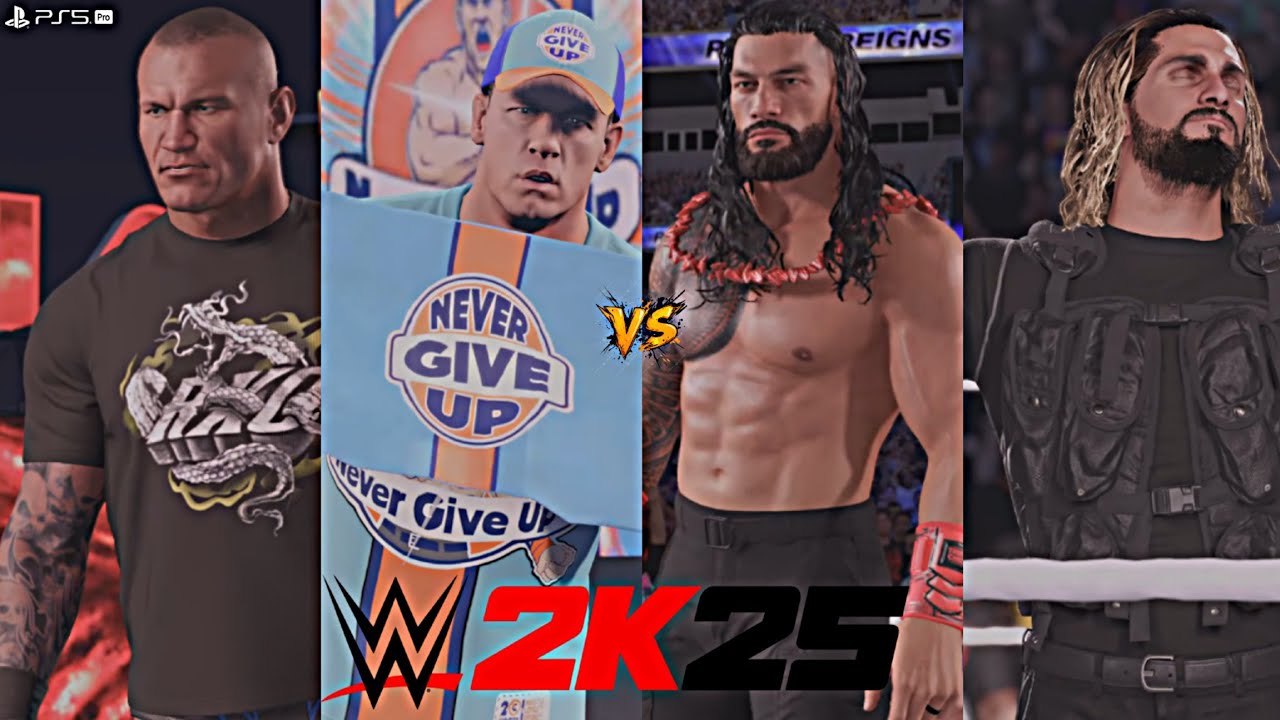 John Cena & Randy Orton vs Roman Reigns & Seth Rollins 💥 Dream Tag Team Match | WWE 2K25 Gameplay