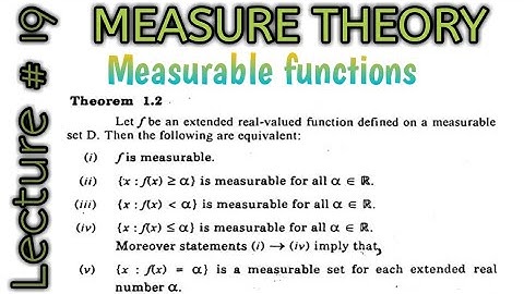 Lebesgue Measurable function