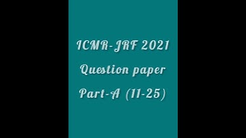 ICMR-JRF 2021 question part A #icmrjrf #icmr #csir #dbt #gate #gatb #exam #youtubeshorts #shorts