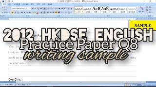 HKDSE 2012 Practice Paper English Paper 2 Part B Q8