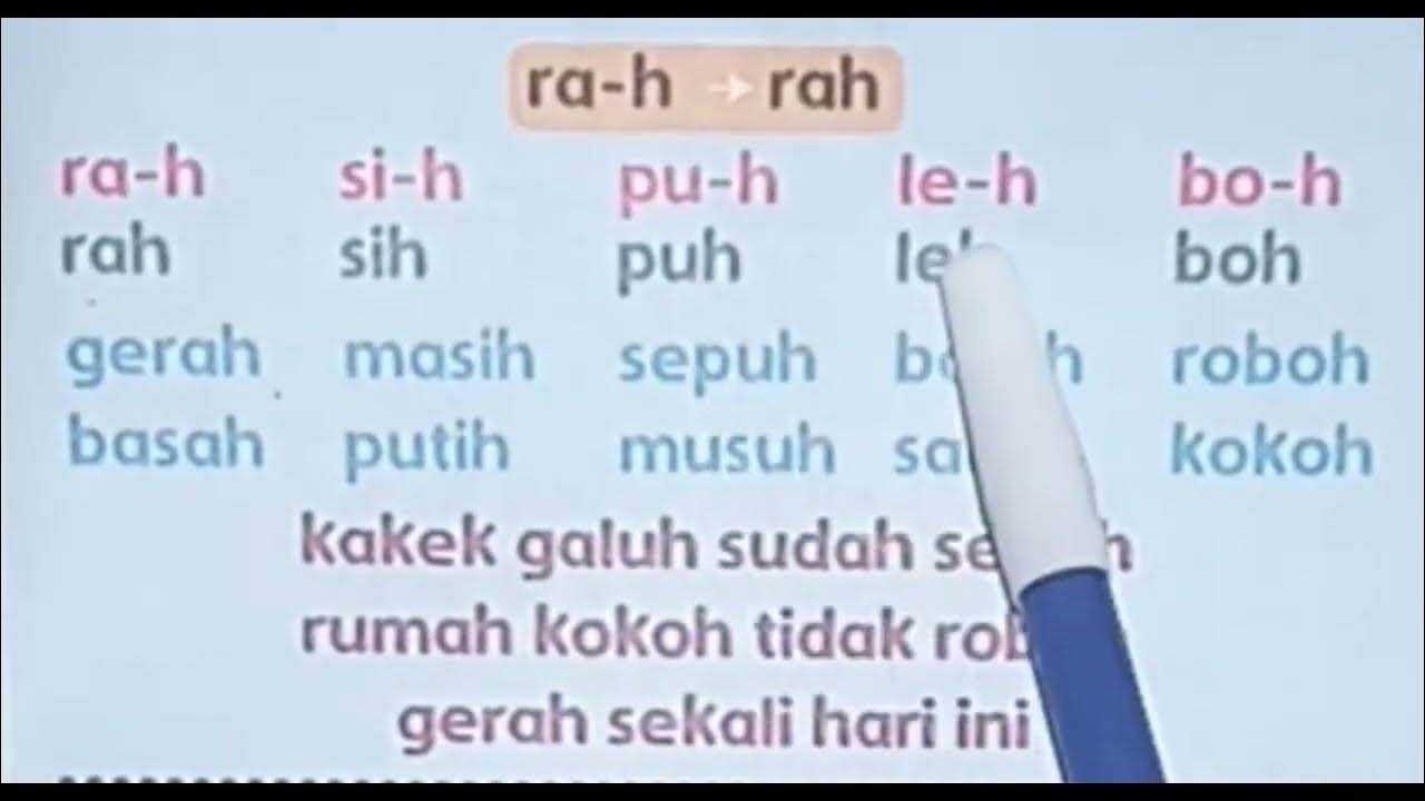 Belajar Membaca Kata Akhiran Huruf H untuk Anak TK, Paud dan SD - YouTube