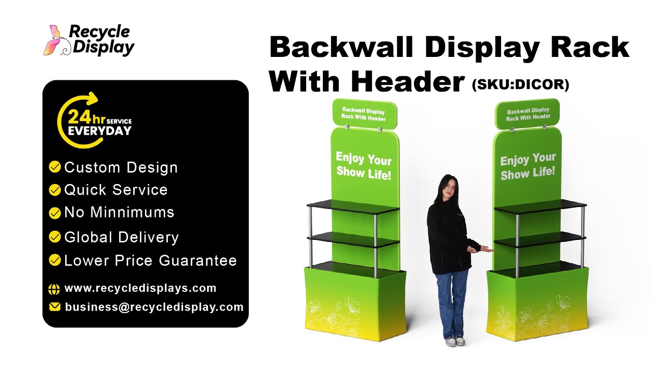 Backwall Display Rack With Header - YouTube