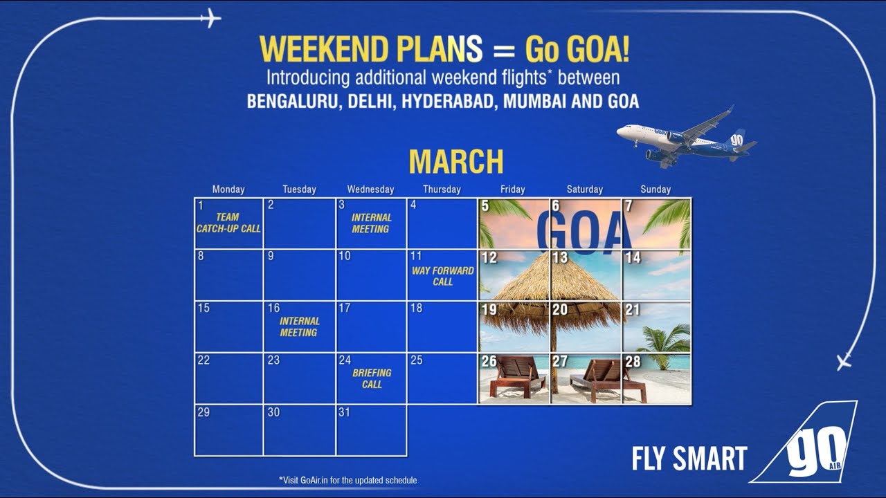 Introducing additional weekend flights to Goa