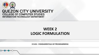 Logic Formulation (Educational Purposes)