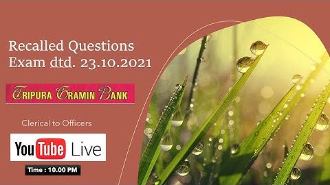 Recalled Questions of TGB II Exam Dtd. 23.10.2021 IIClerical To Officers II