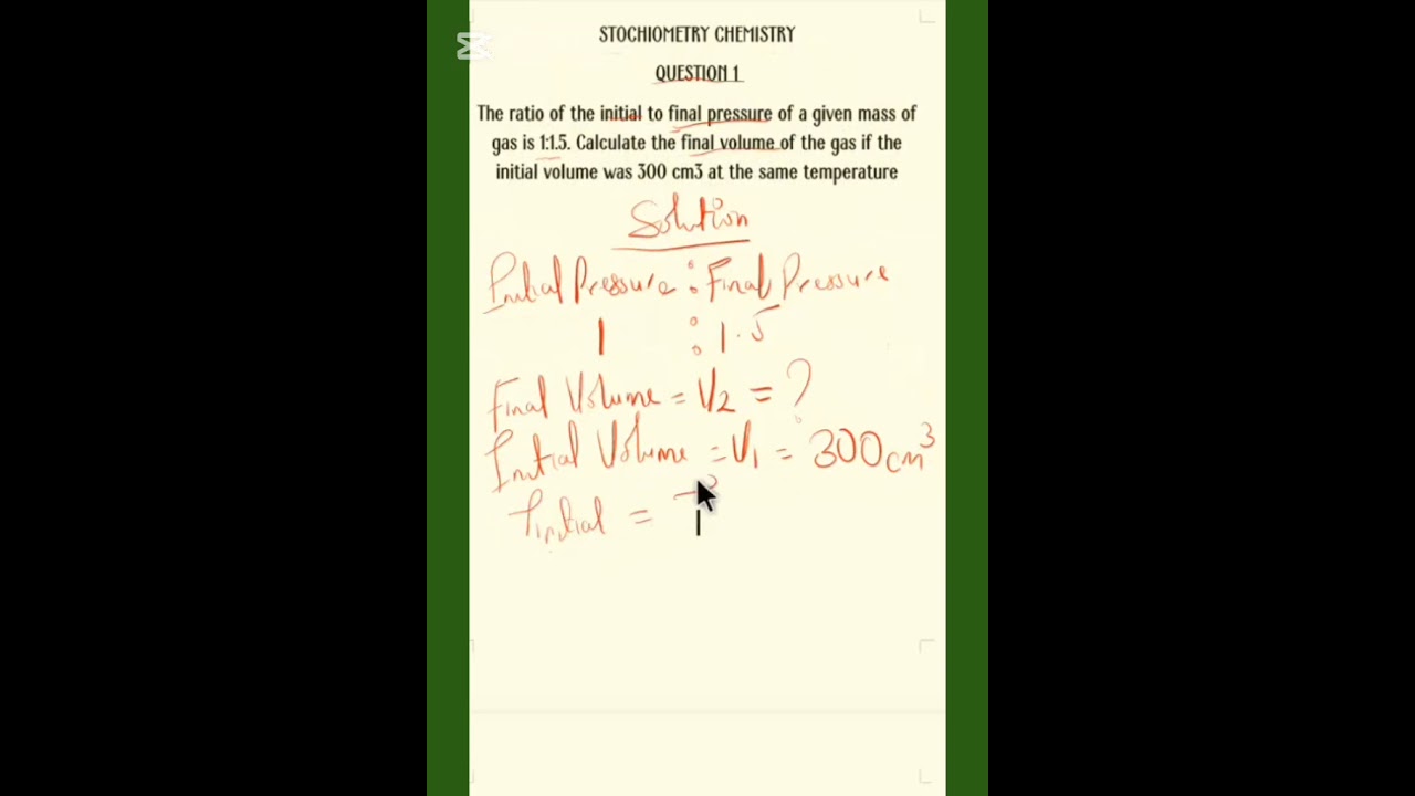 Stoichiometry Question 1 Solved!