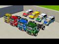 Car, Police Car & Truck Drive to Color Garage!