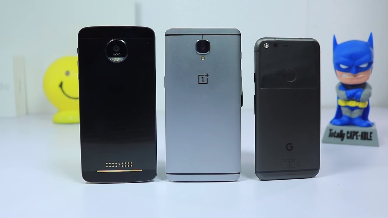 Pixel vs Oneplus 3 vs Moto Z Comparison, Similarities, differences (Pixel vs Oneplus 3T vs Moto Z)